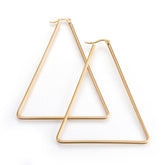 55mm Stainless Steel Triangle Hoop Earring, Gold Colour, Sold in Pairs